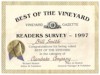 Best of the Vineyard award 1997