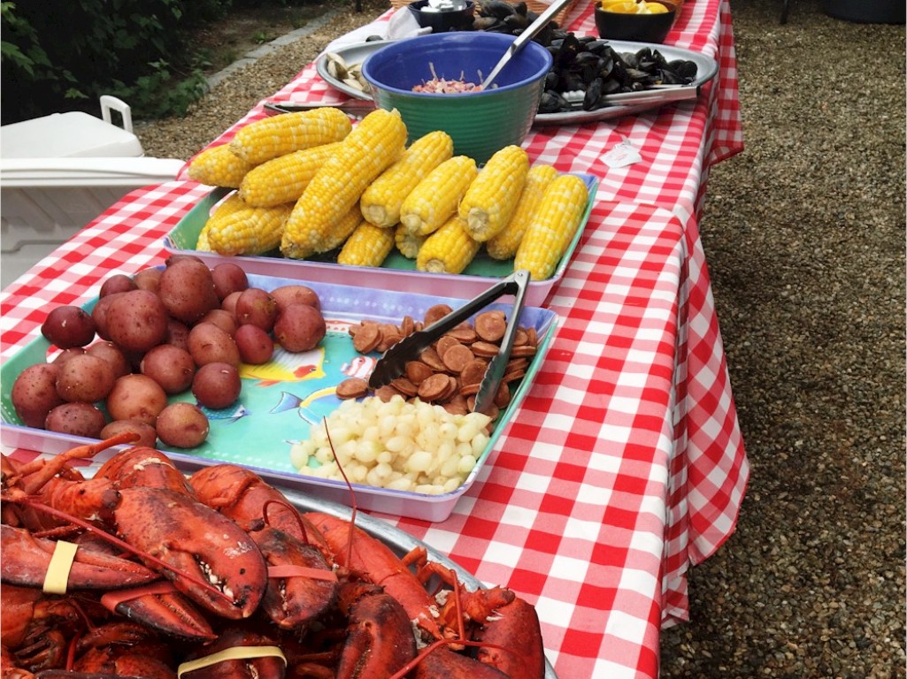 Buffet table on the lawn